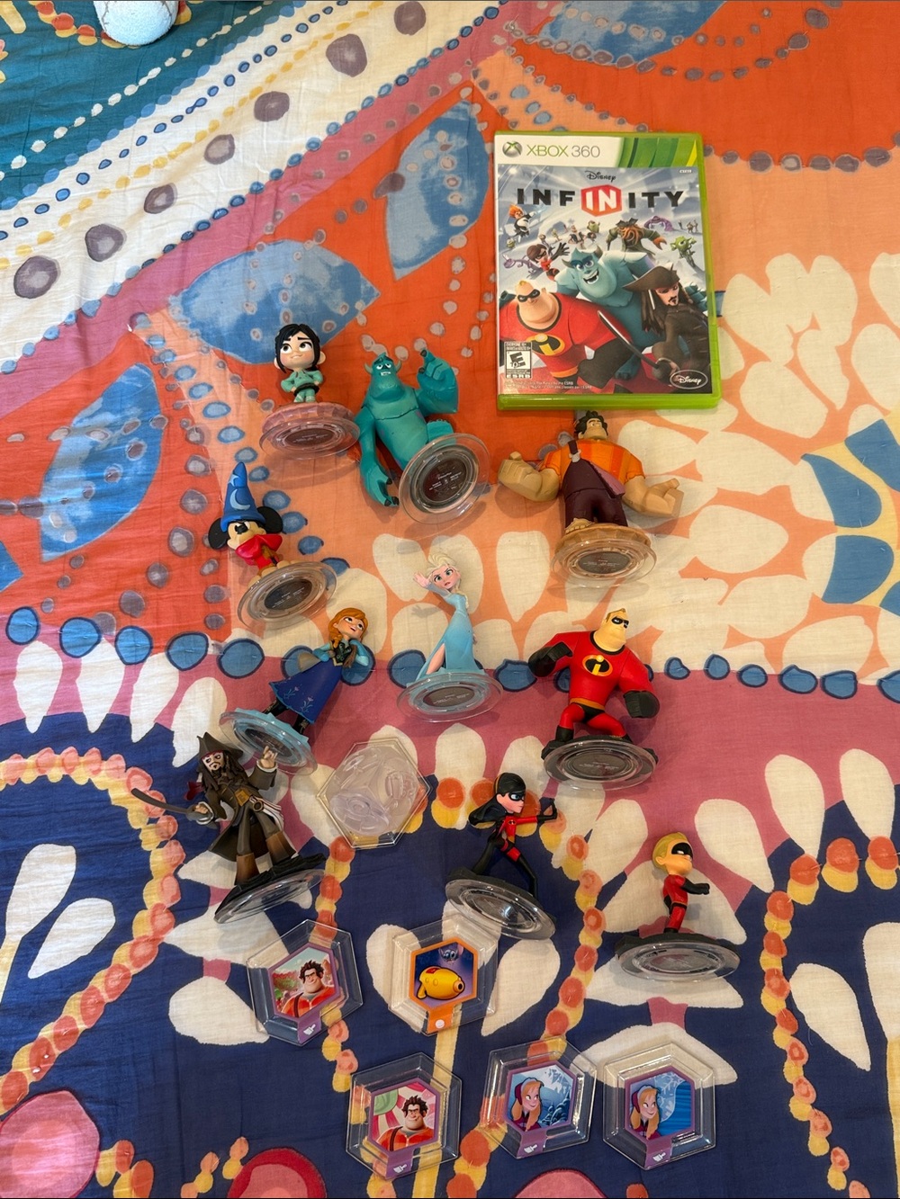 Disney Figure Set with Blue, Red, Black & Green Characters